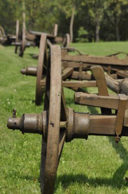 Ahşap tekerlekli araba. Müzesi, yenilenmiş anıt. Waggon sürüş