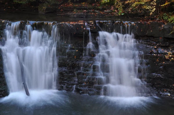 Källa Vistula. Kristallin stream, rent vatten och vattenfall — Stockfoto