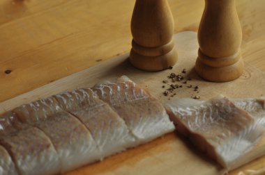 Balık fileto. Yemek, ana yemek. Açlık gıda baharat