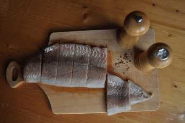 Balık fileto. Yemek, ana yemek. Açlık gıda baharat