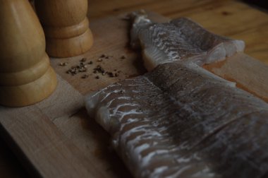 Balık fileto. Yemek, ana yemek. Açlık gıda baharat