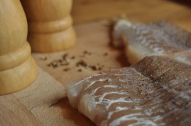 Balık fileto. Yemek, ana yemek. Açlık gıda baharat