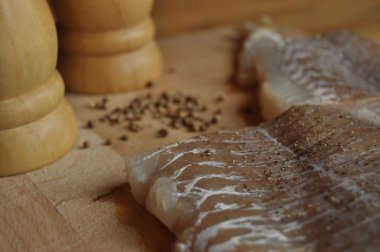 Balık fileto. Yemek, ana yemek. Açlık gıda baharat