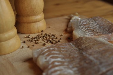 Balık fileto. Yemek, ana yemek. Açlık gıda baharat