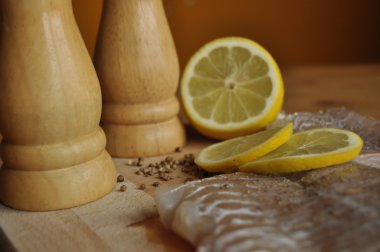 Balık fileto. Yemek, ana yemek. Açlık gıda baharat