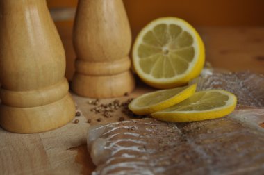 Balık fileto. Yemek, ana yemek. Açlık gıda baharat