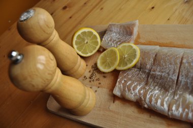 Balık fileto. Yemek, ana yemek. Açlık gıda baharat