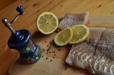 Balık fileto. Yemek, ana yemek. Açlık gıda baharat