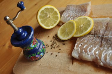 Balık fileto. Yemek, ana yemek. Açlık gıda baharat