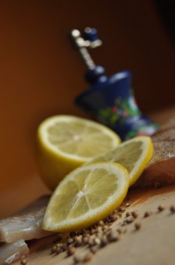 Balık fileto. Yemek, ana yemek. Açlık gıda baharat