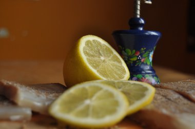 Balık fileto. Yemek, ana yemek. Açlık gıda baharat