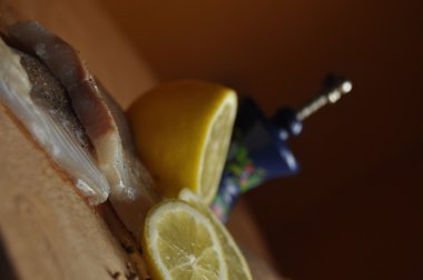 Balık fileto. Yemek, ana yemek. Açlık gıda baharat