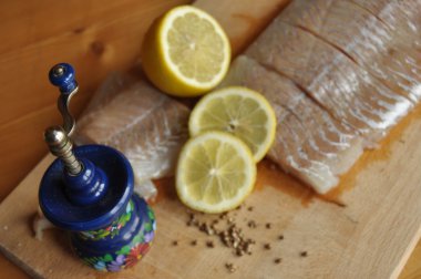 Balık fileto. Yemek, ana yemek. Açlık gıda baharat