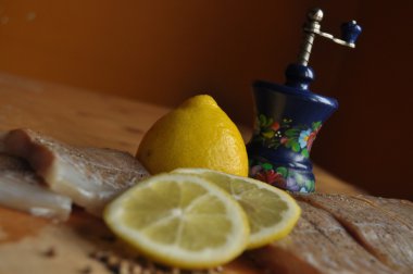 Balık fileto. Yemek, ana yemek. Açlık gıda baharat