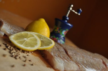Balık fileto. Yemek, ana yemek. Açlık gıda baharat