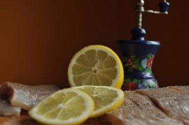 Balık fileto. Yemek, ana yemek. Açlık gıda baharat