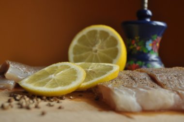 Balık fileto. Yemek, ana yemek. Açlık gıda baharat