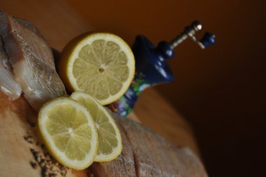 Balık fileto. Yemek, ana yemek. Açlık gıda baharat