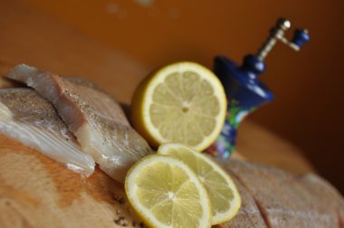 Balık fileto. Yemek, ana yemek. Açlık gıda baharat