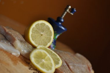 Balık fileto. Yemek, ana yemek. Açlık gıda baharat