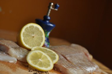 Balık fileto. Yemek, ana yemek. Açlık gıda baharat