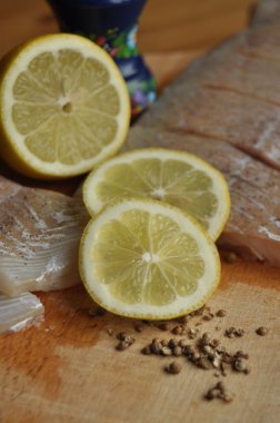 Balık fileto. Yemek, ana yemek. Açlık gıda baharat