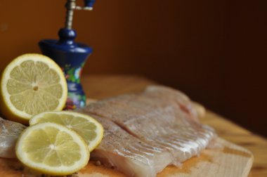 Balık fileto. Yemek, ana yemek. Açlık gıda baharat