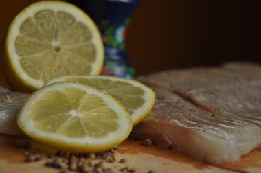 Balık fileto. Yemek, ana yemek. Açlık gıda baharat
