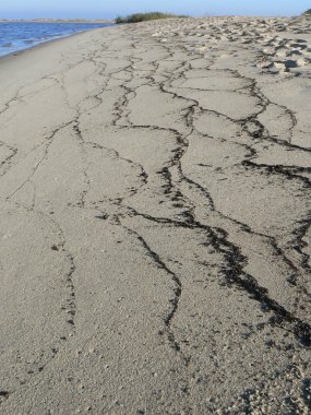 Beach dalga sonra geride desenleri ile. Baltık Denizi