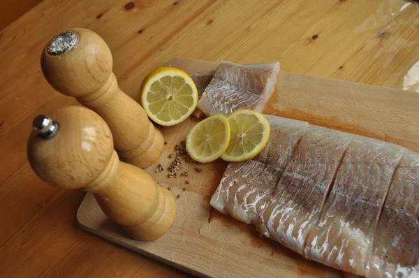 Fischfilet. Gericht, Hauptgericht. Fastenessen würzen — Stockfoto