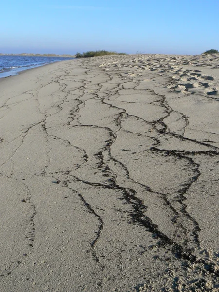 Beach dalga sonra geride desenleri ile. Baltık Denizi