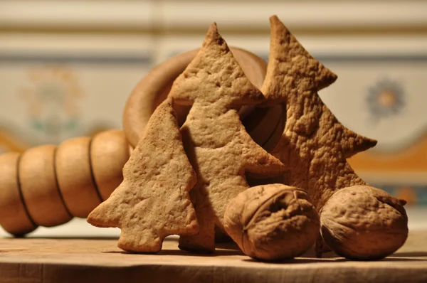 Gingerbread Noel için. Bal ve kek ve ceviz için kalıplar.