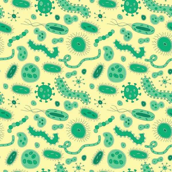 Bacteria and Germs repeat pattern — Stock Vector