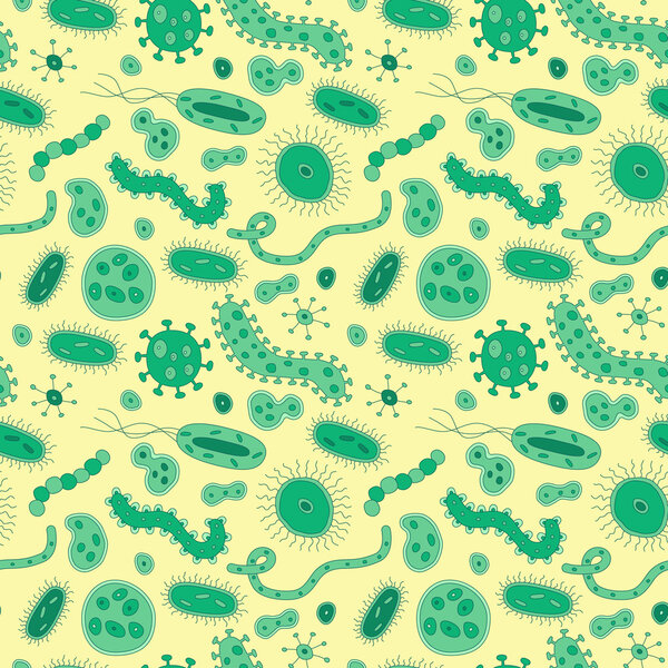 Bacteria and Germs repeat pattern