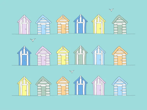 El çekilmiş plaj kulübe