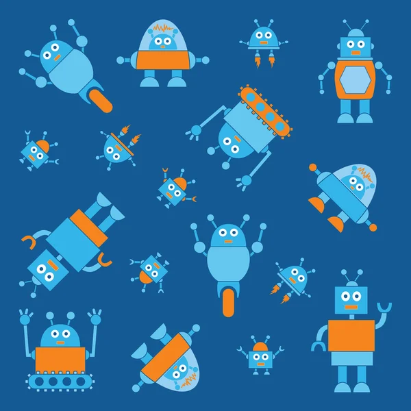 Set of cute robots — Stock Vector