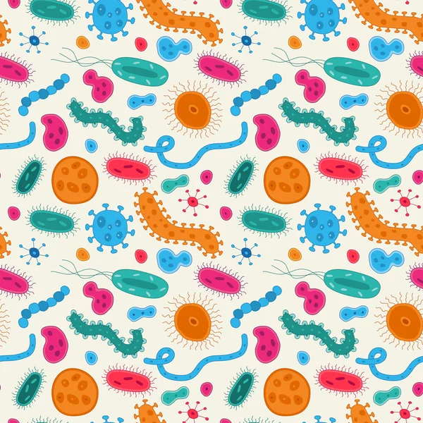 Seamless Modeli çizilmiş bakteri el