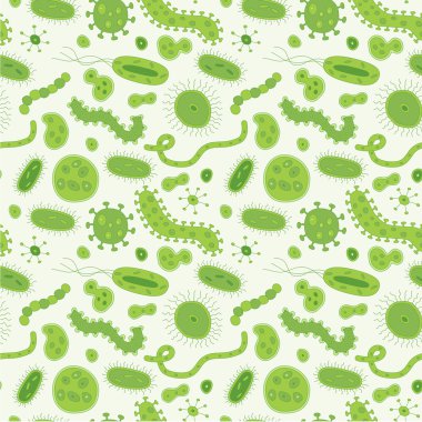 Green germs in a repeat pattern clipart