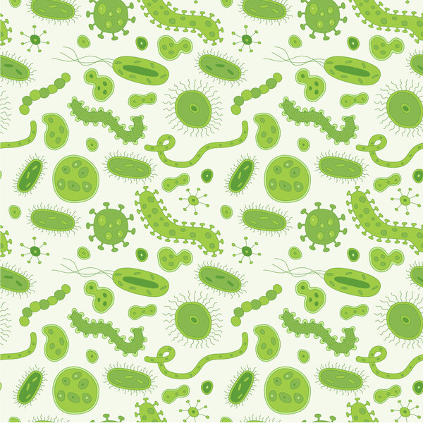 Green germs in a repeat pattern