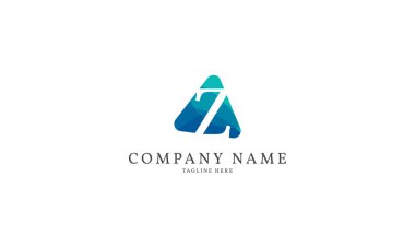 Z harfi modern üçgen logo şablonu