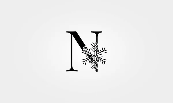 Alfabeto Fiocco Neve Lettera — Vettoriale Stock