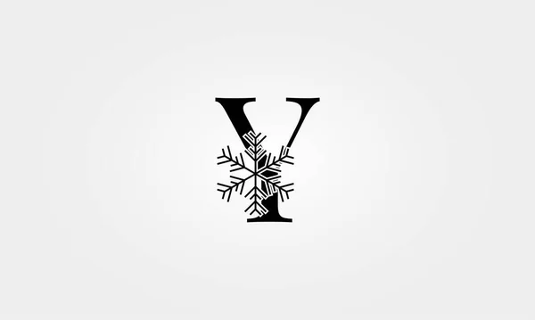 Alphabet Flocons Neige Lettre — Image vectorielle