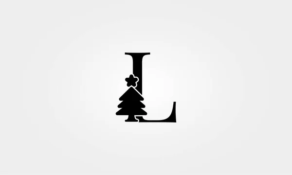圣诞桅杆树字母L — 图库矢量图片