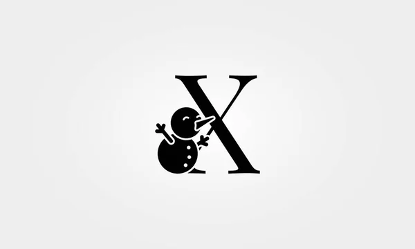 字母雪人字母X — 图库矢量图片