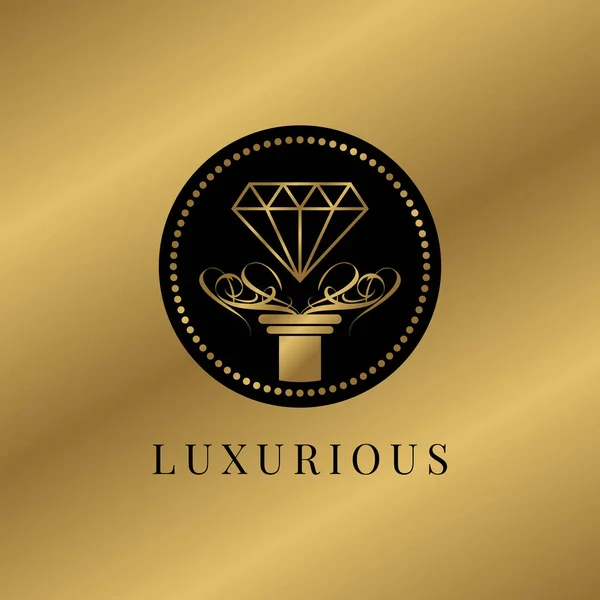 Elegante Diamante Floral Pilares Modelo Logotipo Círculo Real Para Empresa — Vetor de Stock