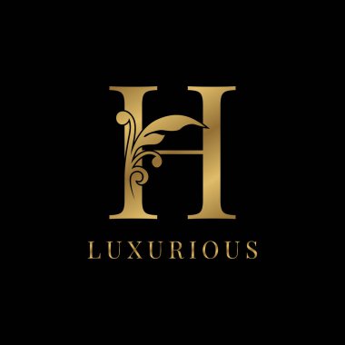 Lüks çiçekli eski harf H