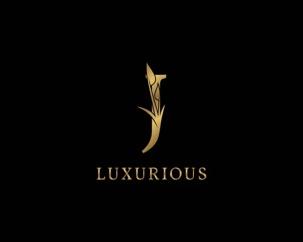 Buchstabe Luxus Blumen Vintage Logo — Stockvektor