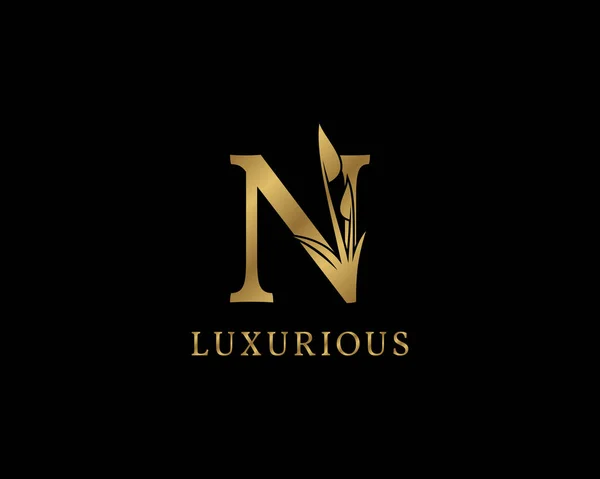 Letter Luxury Floral Vintage Logo — Stock Vector