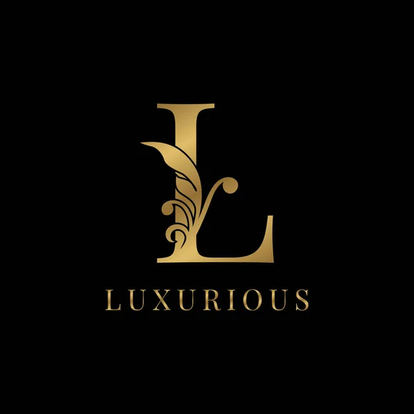Luxo Floral Vintage Letra — Vetor de Stock