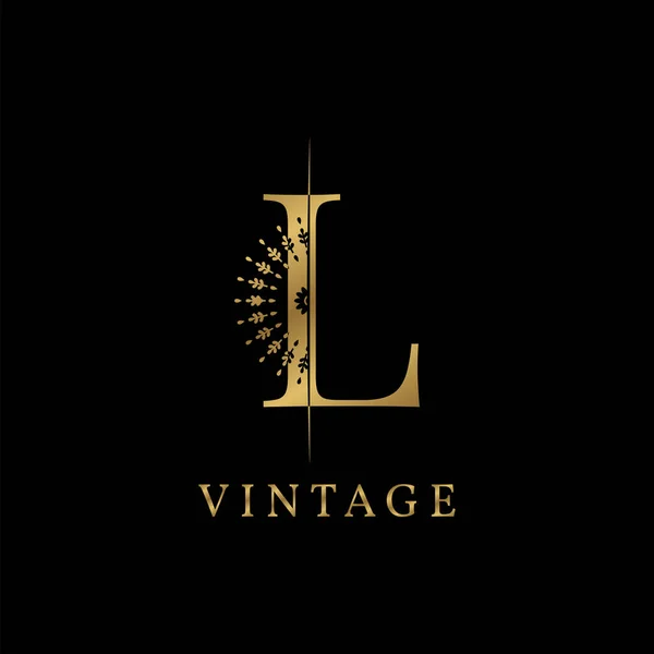 Letra Decorativo Vintage Oro — Vector de stock